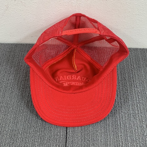 Vintage Guardian Auburn Trucker Hat Mens OSFA Red White Mesh Back Snapback P Cap - Picture 9 of 14